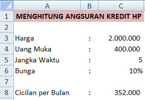 Menghitung angsuran kredit hp